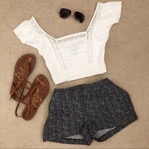 F21 Flutter Sleeve Crop Top